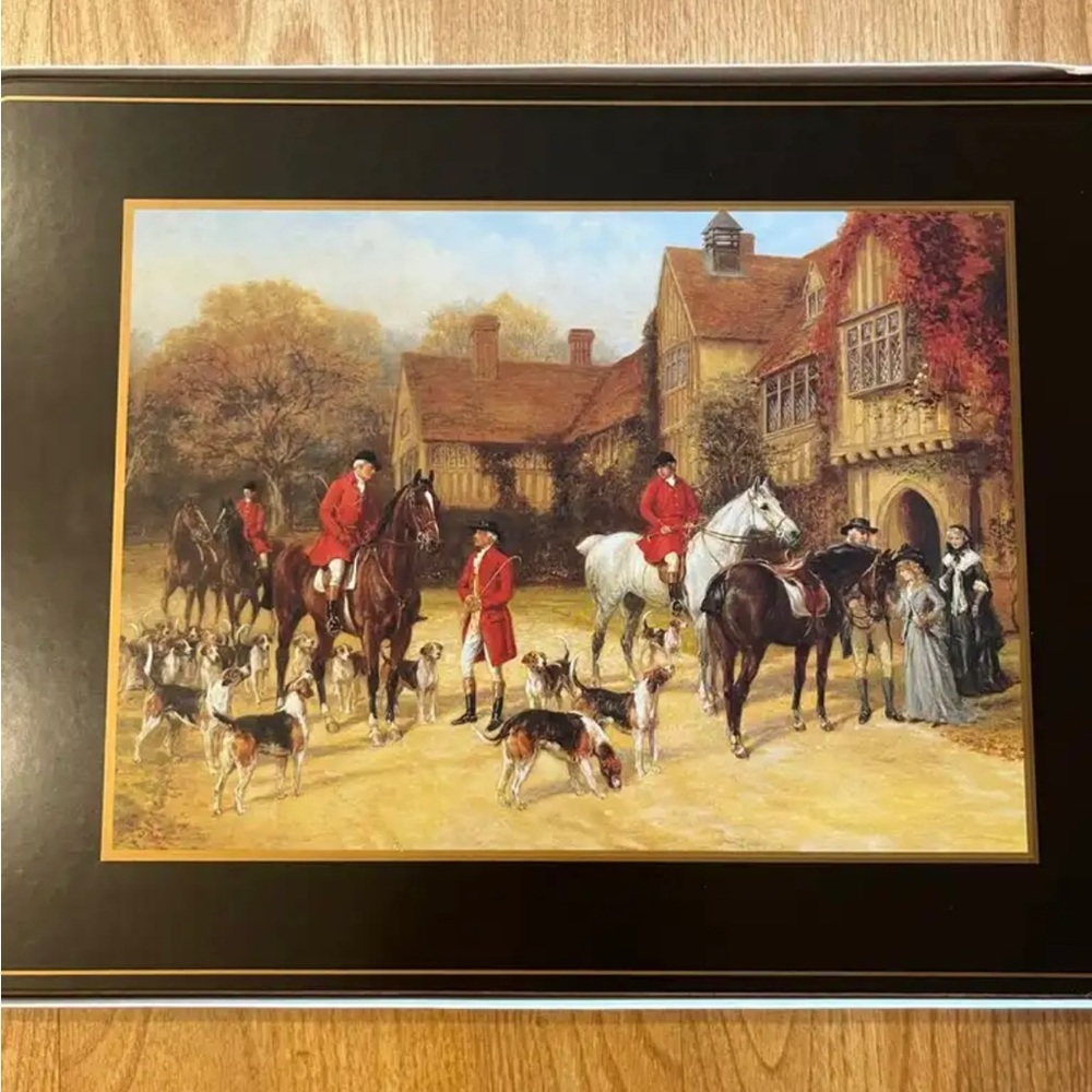 Vintage Pimpernel Tally Ho Cork-Backed Large Placemats, Set of 5, 15.7 X 11.7"
